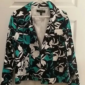 🎉Reduced🎉Harve Bernard turquoise floral jacket.